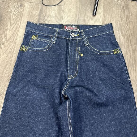 Southpole Studded Baggy Wide Leg Jeans 32x30 Mens Blue Denim Skate 90s Y2K - Picture 8 of 10